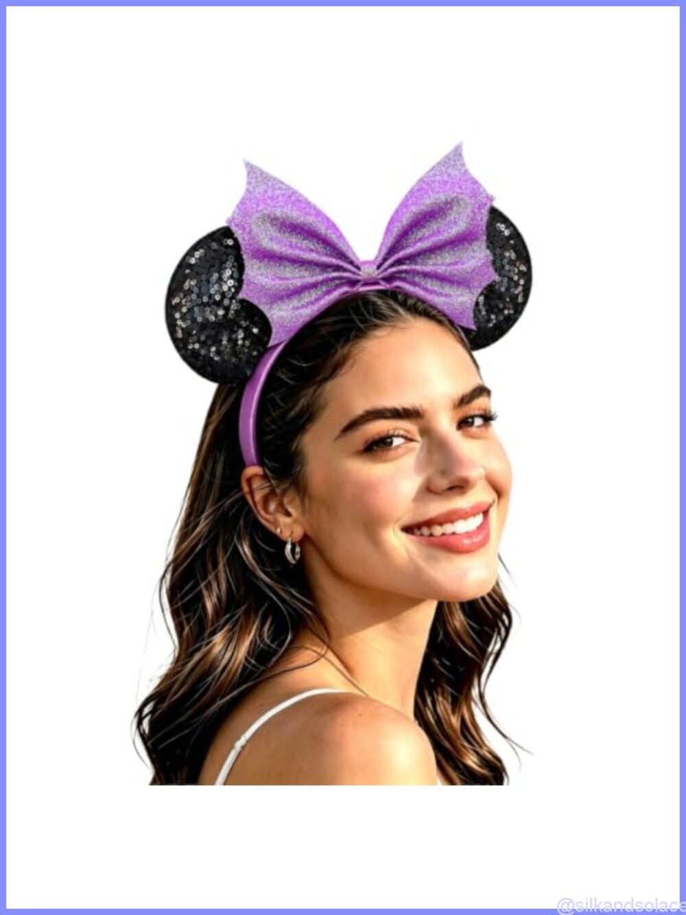 Bat Wings Mouse Ears Headband Glitter Sequins Costume Hair Accessory